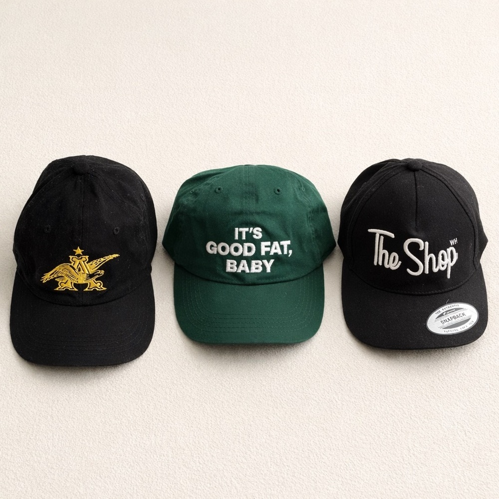 Lot of 3 limited edition Black and Green Baseball Caps Set